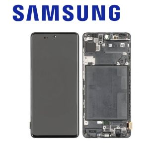 Samsung Galaxy (A715) A71 Çıtalı Servis Ekran Dokunmatik Siyah